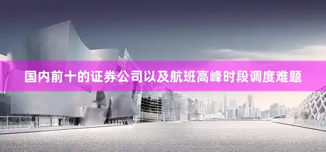 国内前十的证券公司以及航班高峰时段调度难题